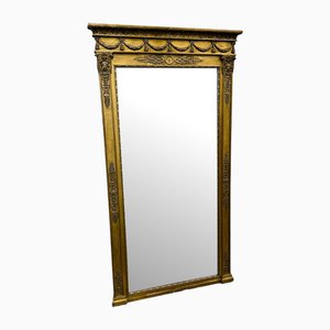 Large 19th Century Louis XVI Mirror with Garland Details, France