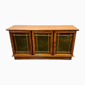Credenza vintage in bambù a specchio di Maugrion per Roche Bobois, Francia, anni '70