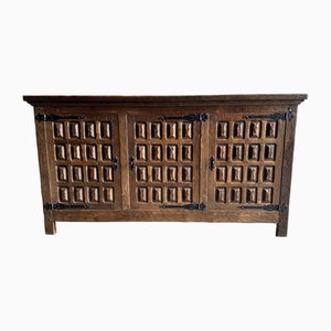 Spanish Brutalist Oak Sideboard, Spain, 1950s