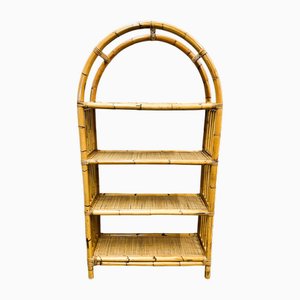Mid-Century Italian Modern Arched Bamboo Shelf from Dal Vera, 1970s