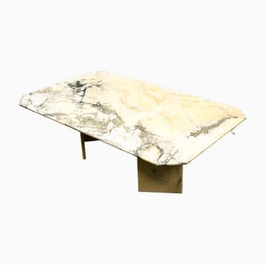 Table Basse Vintage en Marbre Rose et Gris, Italie, 1980s