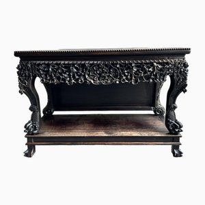 Console Antique Sculpté à la Main de la Dynastie Qing, Chine, 1860