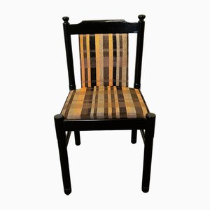Black Lacquered Chairs, 1970s, Set of 6