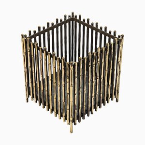 Mid-Century Pflanzenhalter aus Messing in Bambus-Optik, Maison Baguès zugeschrieben, Frankreich, 1960er