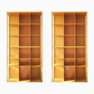Bibliothèques en Hêtre et Métal, Italie, 1990s, Set de 2