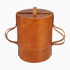 Italienische Holz & Leder Box von Ingo Knuth für DNK Daniela Mola, 1970