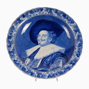 Teller mit Frans Hals in Blau und Weiß von Royal Delft, 1978