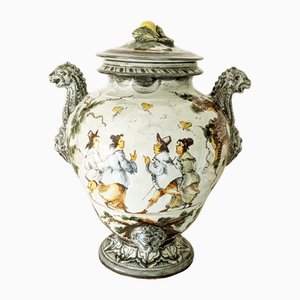 Vase Levantino Peint à la Main en Céramique par A. Vaccari pour Ce-as Albisola, 1962