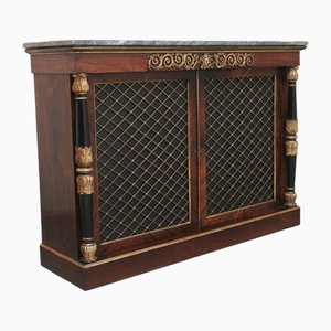 Antiker Schrank aus Palisander mit vergoldeter Tischplatte aus Marmor, 1830