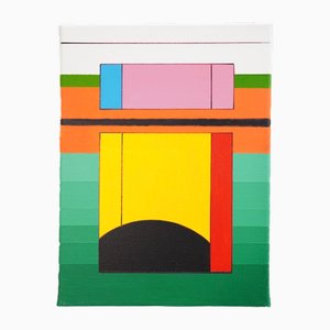 Guy Vandenbranden, Composition géométrique abstraite colorée, Acrylique sur Toile