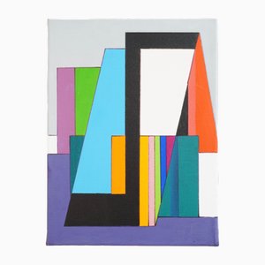Guy Vandenbranden, Bunte abstrakte geometrische Komposition, Acryl auf Leinwand