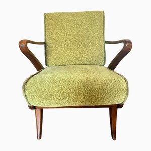 Poltrona italiana Mid-Century de madera curvada de Guglielmo Ulrich, años 50