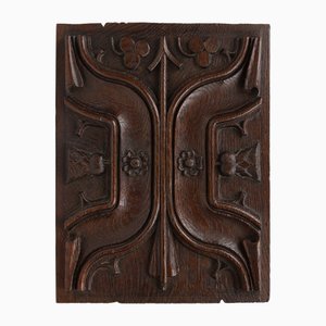 Gothic Sculpted Panel in Oak, Belgium, 1500s