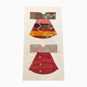 Appendiabiti da parete doppio Kilim fatto a mano, anni '80