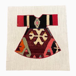 Caftán Kilim hecho a mano para colgar en la pared, años 80