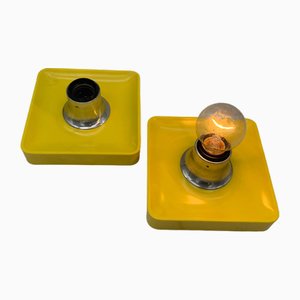 Deckenlampen aus Kunststoff, Italien, 1970er, 2er Set