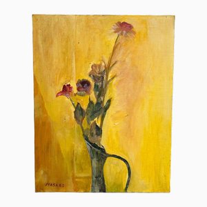 Masako, Japanisches Stillleben, 1960er, Öl auf Leinwand