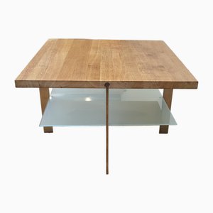 Square Coffee Table in Oak and Glass Top by Aksel Kjersgaard for Aksel Kjersgaard, Denmark