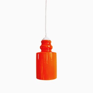 Orange Opalin Hängelampe, 1970er