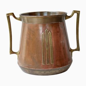 Übertopf aus Kupfer & Messing, 1890er