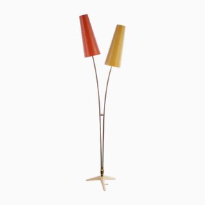 Vintage Fiberglas & Messing Stehlampe im Stil von Cosack