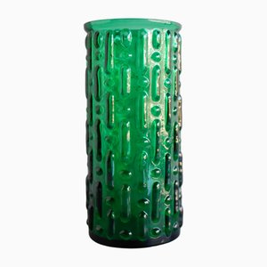 Mid-Century Modern Scandinavian Art Glass Vase in Emerald Green Color from Reijmyre, Sweden