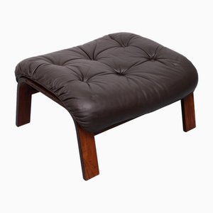 Otomana noruega de cuero de Rybo Rykken & Co, años 70