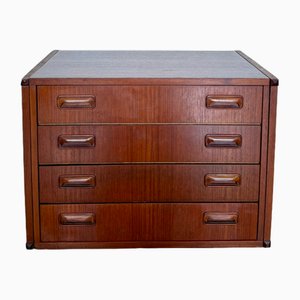 Vintage Teak Storage Box with 4 Drawers, 1960s