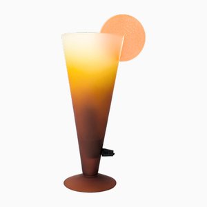 Cocktail Glass Table Lamp with Orange Slice in Ombré, 1980s