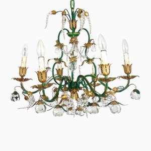Metal Murano Glass Fruit Chandelier with 6-Bulbs from Palwa, 1960s