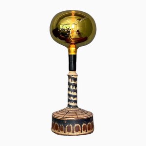 Tischlampe aus glasiertem Steingut von Jette Hellerøe für Axella, 1960er