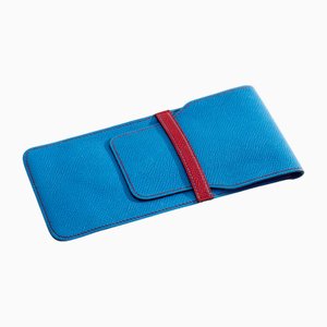 Trousse en Cuir Bleu de Hermès, 1990s