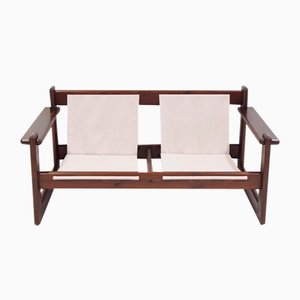 Midcentury Brazilian Walnut and Canvas Sofa, 1960s