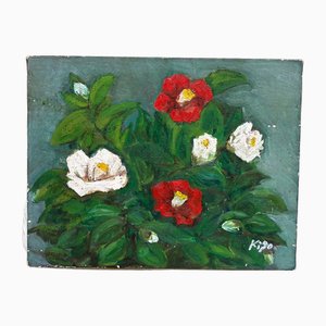 Kigo, Flor, años 60, óleo sobre lienzo