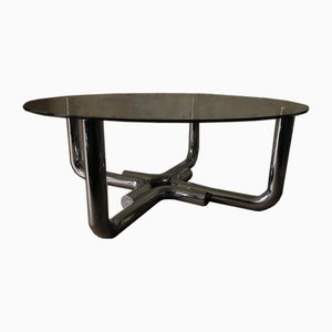Table Basse en Acier Tubulaire et Verre, 1960s