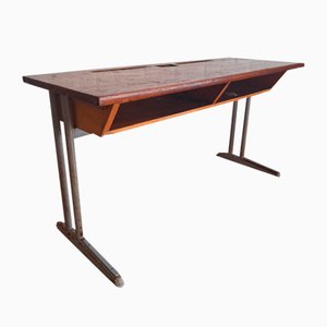 Vintage Schulschreibtisch mit 2 Sitzplätzen aus Eiche, 1960er