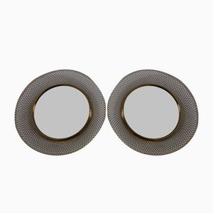 Specchi in ottone, anni '60, set di 2