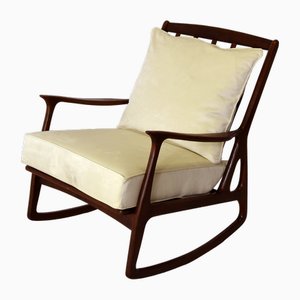 Milanese School Wooden Rocking Armchair, 1960s