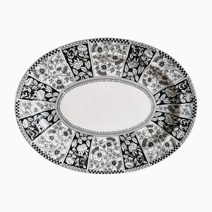 Large Aesthetic Movement Platter in Black and White