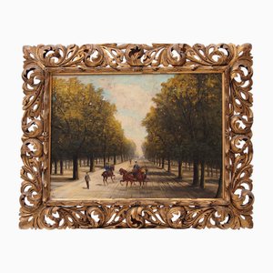 Französischer Künstler, Landschaft, 19. Jh., Öl auf Leinwand, Gerahmt