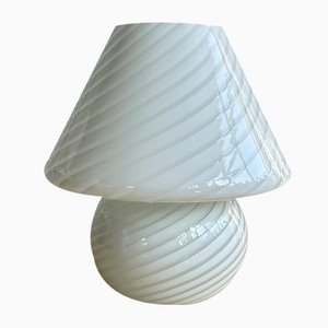 Mid-Century Modern Italian Murano Glass Swirl Mushroom Table Lamp, 1970s