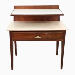 Glass and Marble Shelves Nightstand in the style of Giò Ponti, Italy, 1950s
