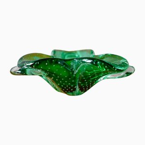 Bol Forme Libre en Verre de Murano Bullé Vert