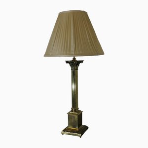 Large Brass Corinthian Column Table Lamp, 1960s