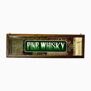 Etched Pub Mirror Fine Whiskey Advertising Sign, 1930s