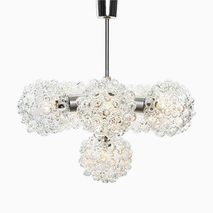 Vintage Space-Age Chandelier Lamp in Bubble Glass, 1970s