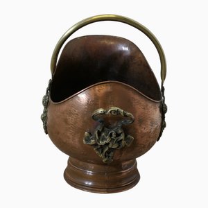 Arts and Crafts Copper Helmet Coal Scuttle , 1890s