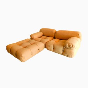 Camaleonda Lounge Chairs and Pouf by Mario Bellini for B&B Italia, 1970s, Set of 3