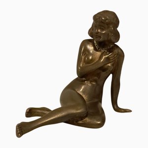 Figura de mujer desnuda de bronce, años 30