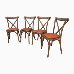 Bentwood Style Bistro Chairs, 1960s, Set of 4